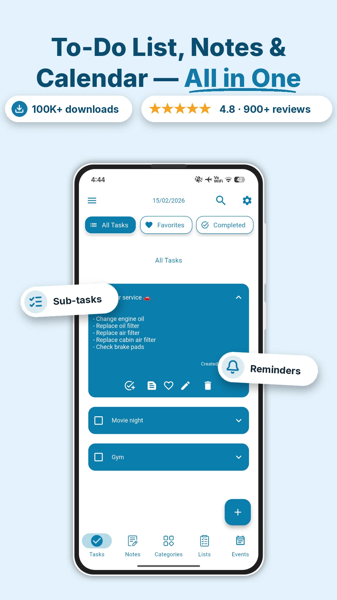 My Tasks: Lists and Schedules screenshot