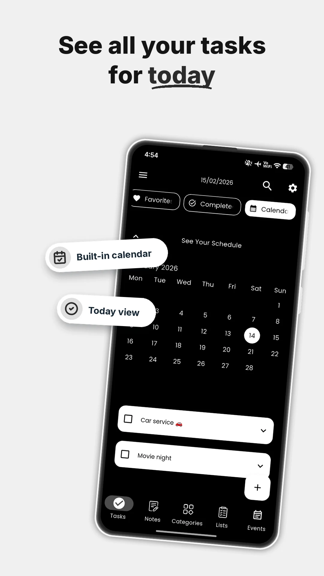 My Tasks: Lists and Schedules screenshot