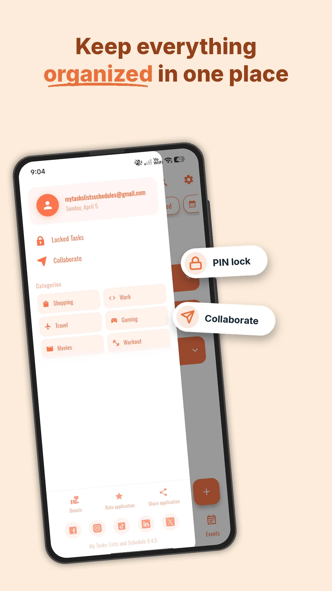 My Tasks: Lists and Schedules screenshot